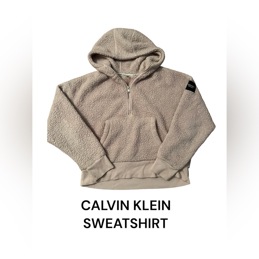 Calvin Klein hooded half zip sweatshirt. Size  L